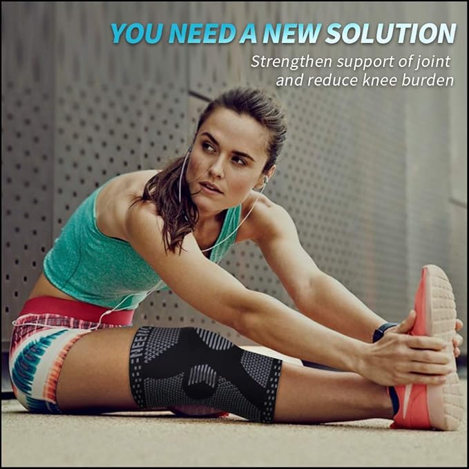 NEENCA 2 Pack Knee Braces for Knee Pain, Compression Knee Sleeves with Patella Gel Pad & Side Stabilizers, Knee Support for Meniscus Tear, Arthritis, Joint Pain, ACL, Runner, Workout