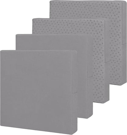 Easy-Going Waterproof Patio Cushion Covers 22x22x4 inch 4 Pack Replacement Non-Slip Outdoor Seat Cushion Slipcover with Zipper. Gray