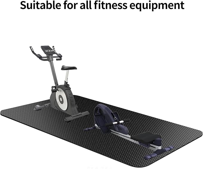 Treadmill Mat,Bike Mat Compatible with Peloton Bike Elliptical Treadmill,Folding Pad Exercise Equipment Under Exercise Trainer Pad for Stationary Indoor Spin