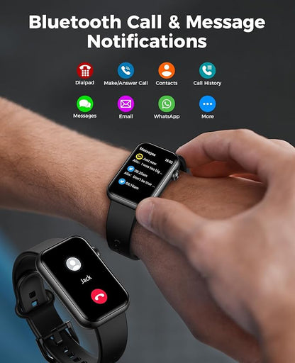Smart Watch Fitness Tracker (Answer/Make Call), 24/7 Heart Rate Spo2 Blood Pressure Monitor Sleep Tracker, 114 Sports Modes Pedometer Calorie Step Tracker, Waterproof Activity Tracker for Women Men