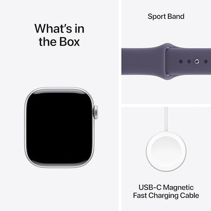 Apple Watch Series 11 [GPS + Cellular 42mm] Smartwatch with Silver Aluminum Case with Purple Fog Sport Band - S/M. Sleep Score, Fitness Tracker, Health Monitoring, Always-On Display, Water Resistant