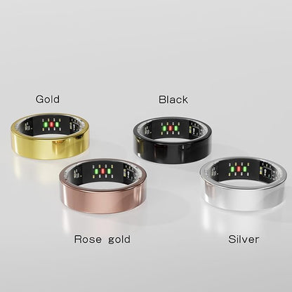 Titanium Smart Ring, Sleep & Activity Tracking Ring with Heart Rate, HRV, Stress Insights, 7-Day Battery Life, No Subscription, IP68 Waterproof, iOS & Android Compatible (Gold, 10)