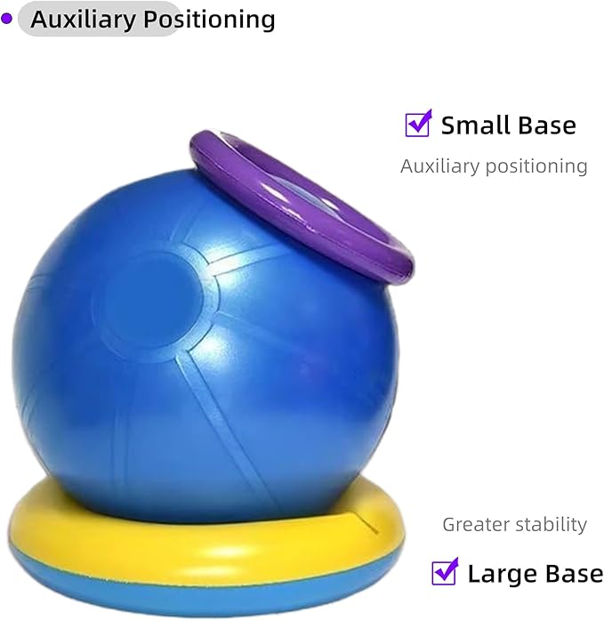 Yoga Ball - Base, Fixed Ring Anti slip Stability, Suitable for Home, Gym, Office, Improving Back Pain, Providing Balance, PVC (1PCS）