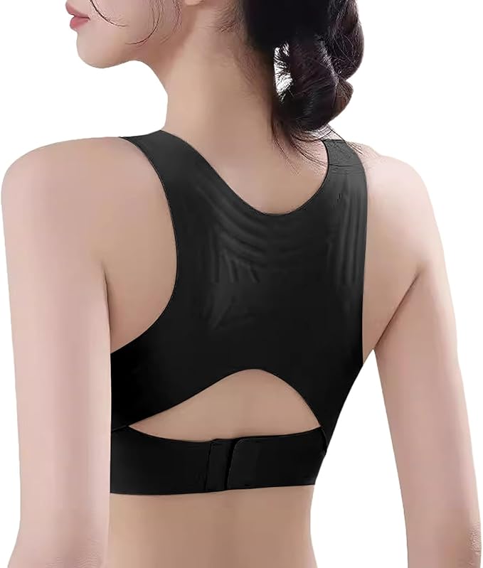 Posture Bras for Women Front Closure Wireless Posture Corrector Bra with Back Support Push Up No Underwire Bralettes