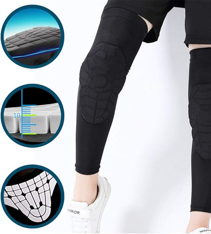 Kids Youth 5-15 Years Padded Arm Knee Sleeve Compression Leg Protective