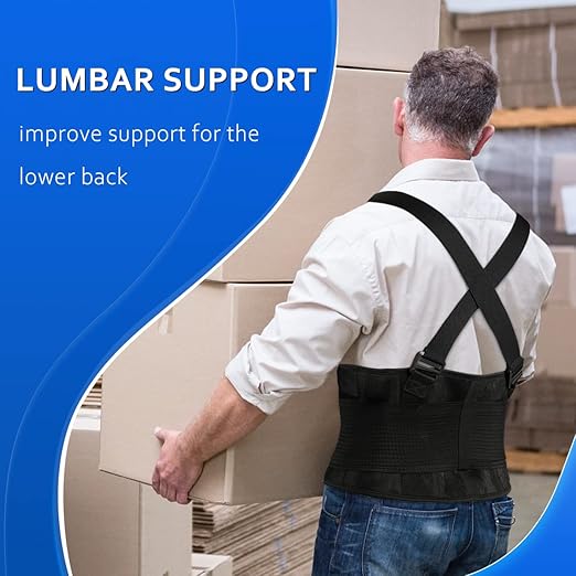 Back Brace Lumbar Back Support Belt for Women and Men - Lower Back Pain Relief - Heavy Lifting Support with Removable Adjustable Belt for Moving and Warehouse,M/L(30"-37")