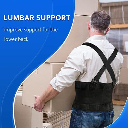 Back Brace Lumbar Back Support Belt for Women and Men - Lower Back Pain Relief - Heavy Lifting Support with Removable Adjustable Belt for Moving and Warehouse,M/L(30"-37")