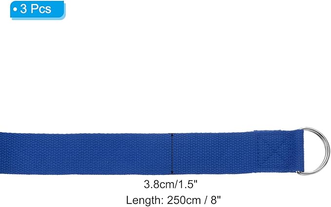 PATIKIL Yoga Strap for Stretching Cotton Yoga Belt with Adjustable Metal D-Ring Buckle Stretch Band for Fitness Pilates
