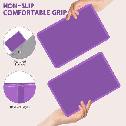 Yoga Block - Supportive Latex-Free Eva Foam - Soft Non-Slip Surface with Beveled Edges for Yoga, Pilates, Meditation - Yoga Accessories for Stability, Balance, Deepen Stretches