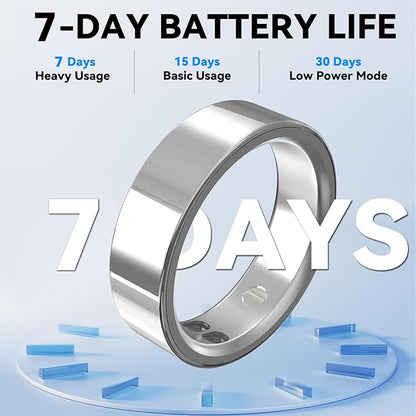 Smart Rings for Women Men,Sleep Tracking Wearable,Fitness Tracker Ring with Step/Heart Rate/Blood Oxygen/Distance/Calorie,Clock Vibration,No Subscription Fee,5ATM Waterproof, iOS&Android(Black 13)