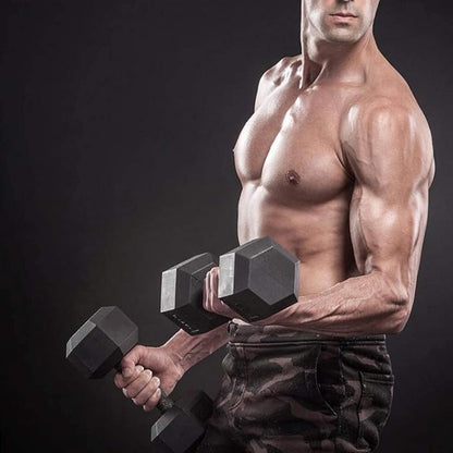WF Athletic Supply Rubber Coated Hex Dumbbell Set, Multiple Choices Available - Dumbbells with Rack Stand and Mat, or Dumbbells Only (200/550/1200/2100/3000 LB)