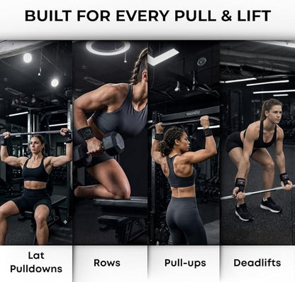 Lifting Straps with D Ring – Wrist Support for Weightlifting, Deadlifts & Cable Machine Workouts, Padded Non-Slip Gym Wrist Straps for Men and Women, Secure Fit Weight Lifting Straps