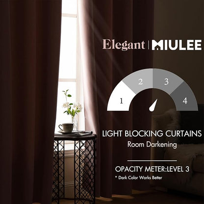 MIULEE Blackout Curtains 96 Inches Long for Bedroom Living Room Thermal Insulated Room Darkening Grommet Top Solid Light Blocking Drapery Set of 2 Window Panels Baby Pink