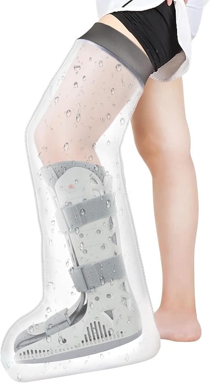 Zoyehoo Waterproof Full Leg Cast Cover for Showering Adult, Extra Long Cast Covers for Shower Leg, Reusable Watertight Shower Protector for Thigh Knee Foot Ankle Surgery Wounds Cast Boot & Brace, XL