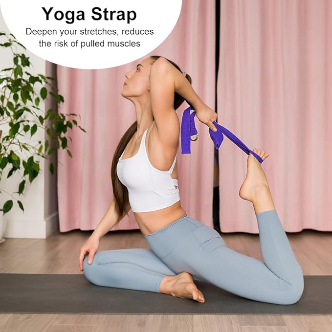 RETON Yoga Blocks Set, High - Density Yoga Block with 2 Strap, Lightweight Foam Brick Yoga Pilates Blocks, Anti-Slip Yoga Brick with Embossed Design for Posture Adjustment and Movement Assistance