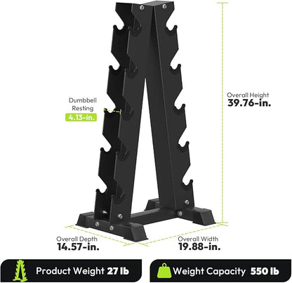 HANDBODE Dumbbell Rack A Frame Weight Rack Stand Dumbbell Weight Storage for Home Gym, Space-Saving Weight Stand for Home Gym