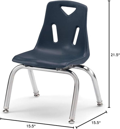 Jonti-Craft Berries 8140JC1112 Stacking Chair with Chrome-Plated Legs, 10" Height, Navy