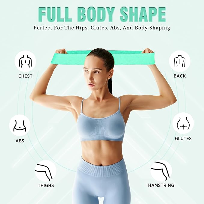 12 Pcs Fabric Resistance Bands for Working Out Booty Workout Stretch Exercise Bands Non Slip for Legs Squat Resistance Loop for Women Men Starter Butt Hip Thigh Fitness