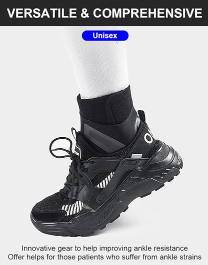 SUJAYU 2 Pack Ankle Brace & Elastic Supports for Men & Women, Ankle Support Ankle Compression Sleeve, Ankle Wrap Ankle Sleeve Ankle Brace for Sprained Ankle (Black, Small)