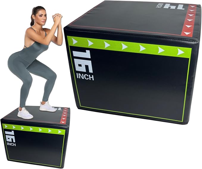 Plyo Jump Box - Athletic Jump Platforms, Shock-Absorbing Exercise Deck, Workout Agility Station, Fitness Step Surfaces | Training Equipment Usage Plyometric Power Speed Endurance for Indoor Gym Use