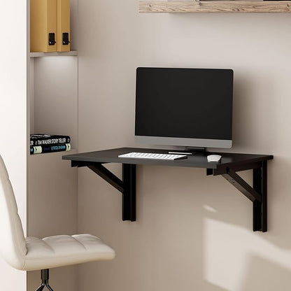 Need Wall Mounted Desk - Heavy Duty Folding Work Table Length 36" Width 20"/Small Space Hanging Desk Perfect Addition to Home/Office/Kitchen & Dining Room AC15CB(9050)