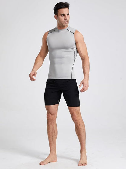 4/5/6 Pack Athletic Sleeveless Shirts for Men Workout Tank Tops Compression Tank Top Gym Muscle Shirts for Running