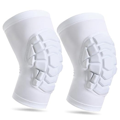 Wrestling Knee Pads for Kids Youth Adult, Knee Compression Sleeve for Basketball Volleyball Football, 1 Pair Short Knee Pads Sleeves ((#2) White-2pcs,XXLarge)