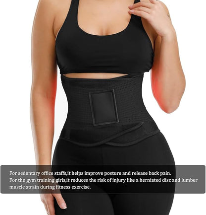 VENUZOR Waist Trainer Belt for Women - Waist Cincher Trimmer - Slimming Body Shaper Belt - Sport Girdle Belt (UP Graded)