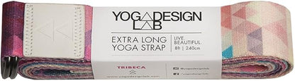 yogadesignlab | The Yoga Strap | Luxurious, Extra Long, Super Soft, Eco Printed | Studio Quality, Adjustable | Safely Stretch Further and Hold Longer | 8 ft Long