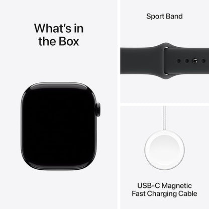 Apple Watch Series 11 [GPS + Cellular 46mm] Smartwatch with Jet Black Aluminum Case with Black Sport Band - M/L. Sleep Score, Fitness Tracker, Health Monitoring, Always-On Display, Water Resistant