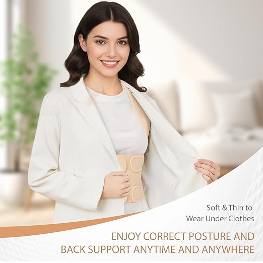 Posture Corrector for Women & Men – Adjustable Back Brace with Full Back Support, Shoulder Straightener for Spine Alignment, Scoliosis, Hunchback & Back Pain Relief (Beige,Large)