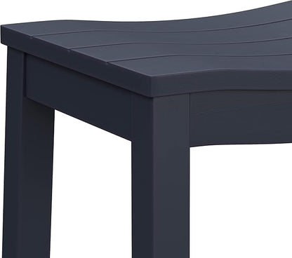 Hillsdale Fiddler Wood Backless Counter Height Stool with Saddle-Style Seat, Navy