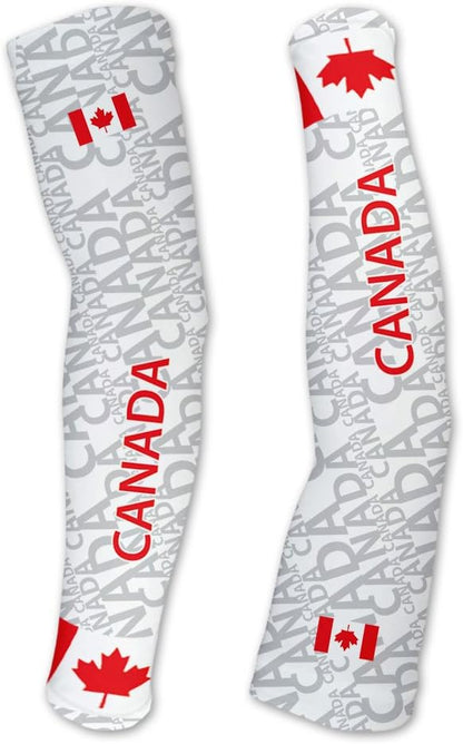 ScudoPro Canada Compression Arm Sleeves UV Protection Unisex - Walking - Cycling - Running - Golf - Baseball - Basketball