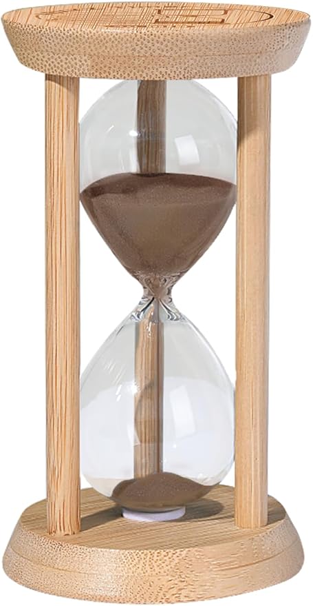Sand Timer 3 Minute, Small Hourglass 3 Minute,Mini Bamboo Sandglass Timer,Wood Sand Clock for Toothbrush Timer,Cooking,Baking,Game, Gift