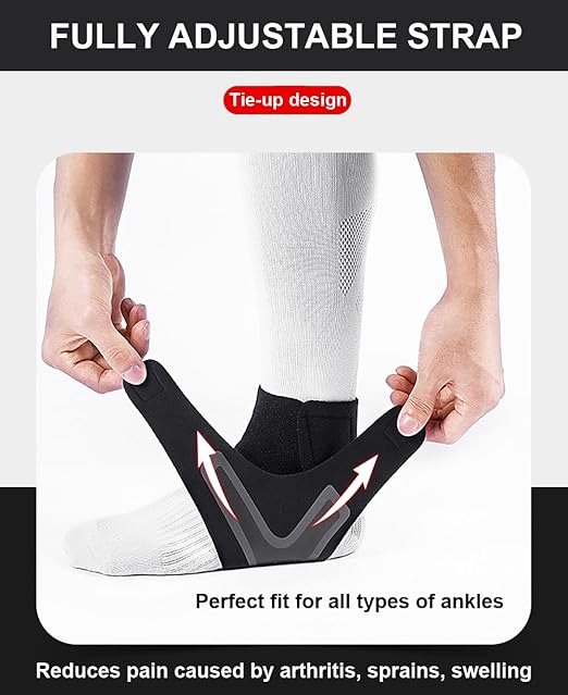 SUJAYU 2 Pack Ankle Brace & Elastic Supports for Men & Women, Ankle Support Ankle Compression Sleeve, Ankle Wrap Ankle Sleeve Ankle Brace for Sprained Ankle (Black, Medium)