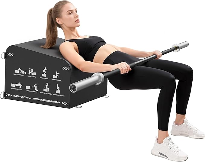 HANDBODE Hip Thrust Bench, Multi-Functional Slip-Free Hip Thrust Machine for Glute Bridge, Box Jump, Push-Ups, Squat, Ab Exercise, Suitable for Home & Gym