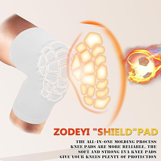 Wrestling Knee Pads Short Knee Sleeve, 2 Pcs Knee Compression Sleeve for Football, Basketball, Volleyball(White_L_2 Pcs)