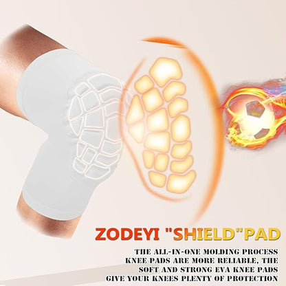 Wrestling Knee Pads Short Knee Sleeve, 2 Pcs Knee Compression Sleeve for Football, Basketball, Volleyball(White_XL_2 Pcs)