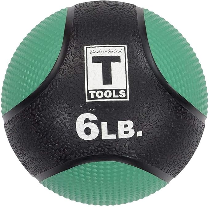 Body-Solid Rubber Medicine Ball - Superior Grip, Textured Surface, Adjustable Air Pressure Fitness Balls - Ideal for Cardio and Core Exercise in Home & Gym Workouts