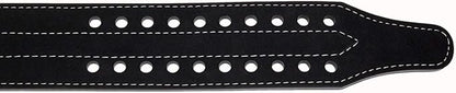 Grizzly Fitness Double Prong Pro Power Lifting Weight Belt | Used by Pros | Durable Thick 13mm Leather w/Double Stitching & Double Prong Buckle | 4" Wide and Adjustable for Comfort