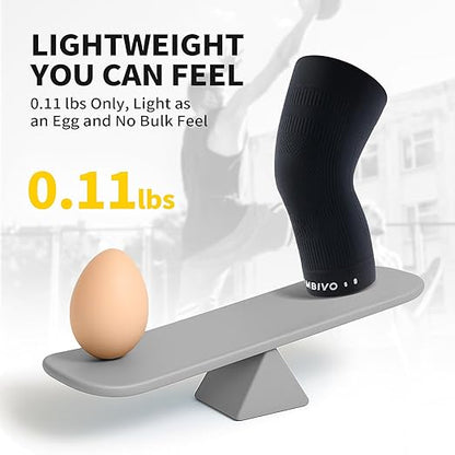 CAMBIVO Knee Brace for Women and Men (2 Pack), Ultra-Thin Lightweight Knee Compression Sleeve (Black, Large)