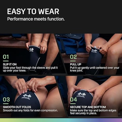 Modvel 7mm Neoprene Knee Sleeves for Men & Women Weightlifting & Powerlifting – Compression Knee Sleeve Support for Squats, Gym, Training – USPA, IPL Approved – Medium Peach (Pair)