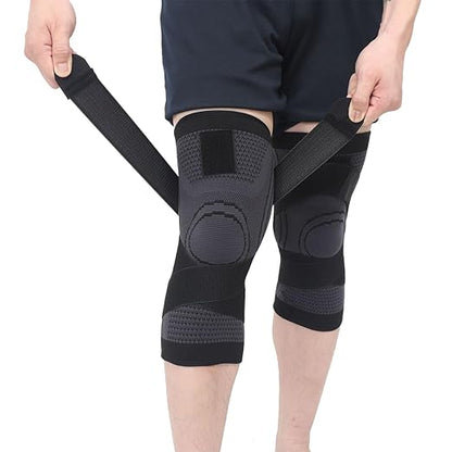 2 Pack Knee Wraps for Pain Relief, Knee Wrap Knee Compression Sleeve Knee Sleeves for Men Women Compression Knee Brace, Knee Band for Knee Pain Relief, Knee Brace for Arthritis Pain and Support (Black, Small)