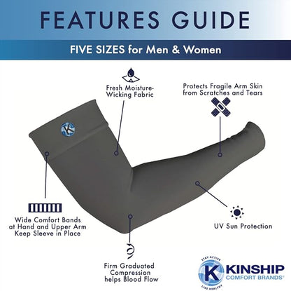 Arm Compression Sleeves for Men and Women, Athletic, Sports, Muscle, Joint, Elbow Support
