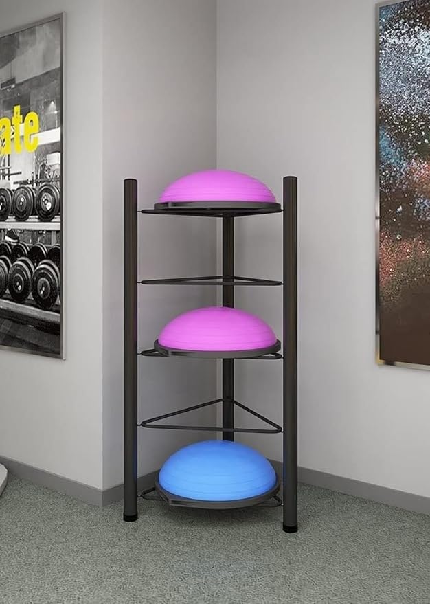Floor Stand Storage Organizer for Balance Balls - 3/5/6/7 Tier Rack for Home Gym - Ideal for Bosu, Slam Balls, and Medicine Balls