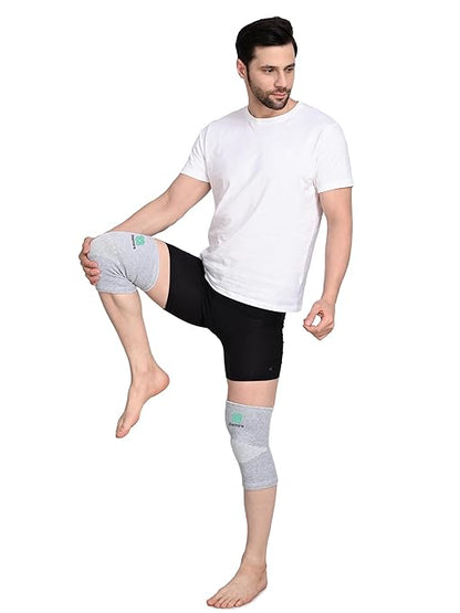 Bamboo Knee Compression Sleeve for Men and Women Bamboo Knee Brace for Men and Women Knee Pain, Gym, Running, Basketball, Meniscus Tear, Sports, Joint Pain Relief, Injury Recovery (45-51cm Thigh) (Large)