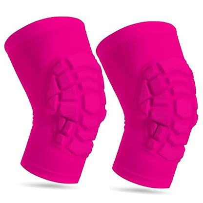 Wrestling Knee Pads for Kids Youth Adult, Knee Compression Sleeve for Basketball Volleyball Football, 1 Pair Short Knee Pads Sleeves ((#2) Pink-2pcs,XLarge)