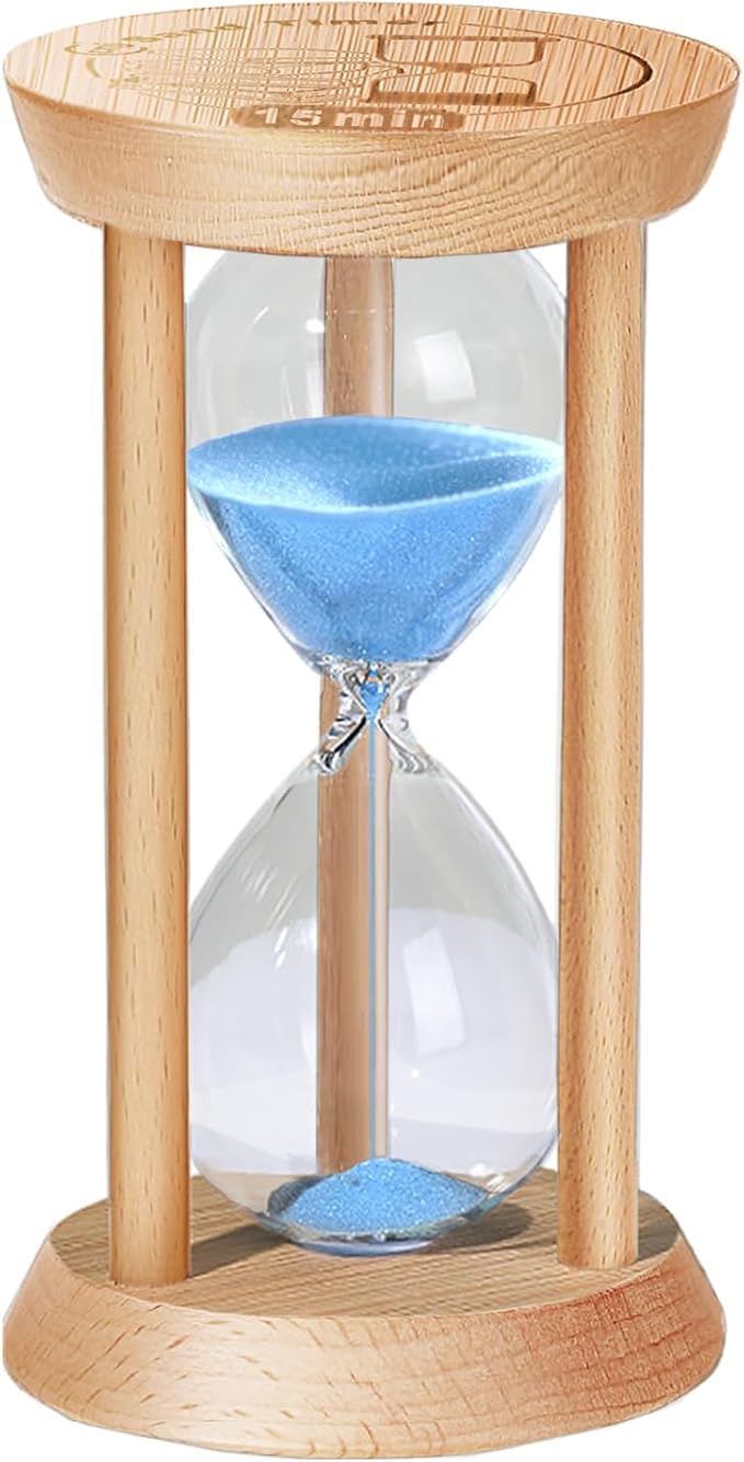 Wooden 15 Minute Sand Timer, 15 Min Hourglass, Reloj De Arena, Hour Glass SandWatch for Home, Office, Decorative, Game, Classroom
