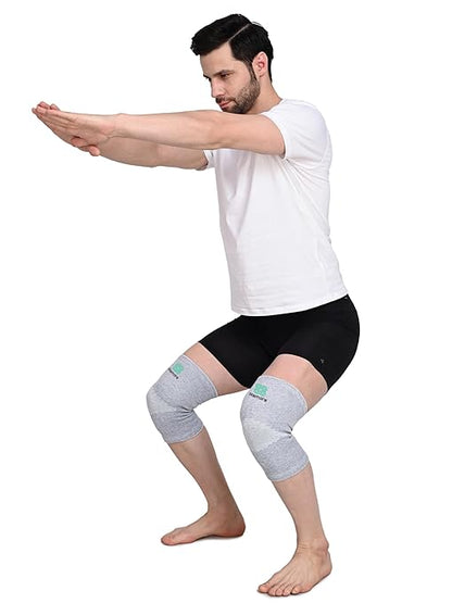 Bamboo Knee Compression Sleeve for Men and Women Bamboo Knee Brace for Men and Women Knee Pain, Gym, Running, Basketball, Meniscus Tear, Sports, Joint Pain Relief, Injury Recovery (45-51cm Thigh) (Large)