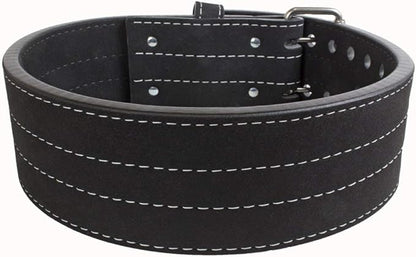Grizzly Fitness Double Prong Pro Power Lifting Weight Belt | Used by Pros | Durable Thick 13mm Leather w/Double Stitching & Double Prong Buckle | 4" Wide and Adjustable for Comfort